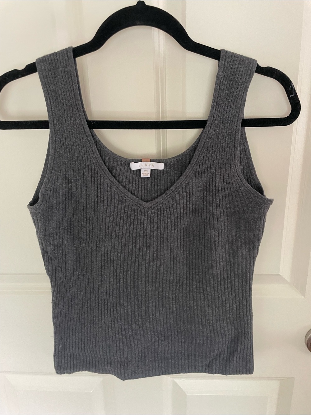 Cozy Cotton Silk Ribbed Tank in Grey